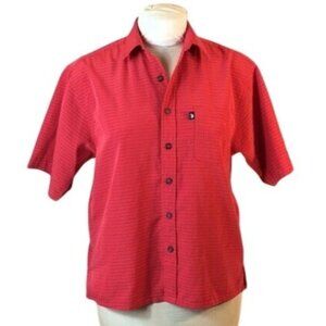 U.S. Polo Assn. Red Plaid Short Sleeve Button-Up Shirt Medium